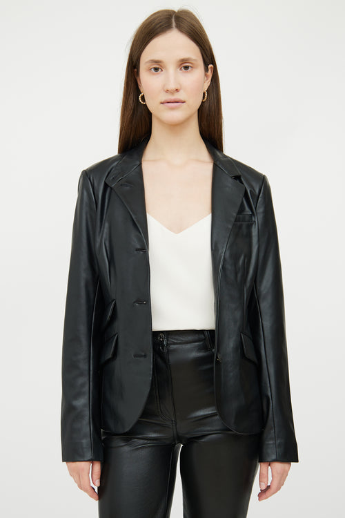 Black Faux Leather Blazer Rag 
Bone