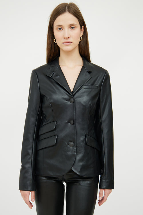 Black Faux Leather Blazer Rag 
Bone