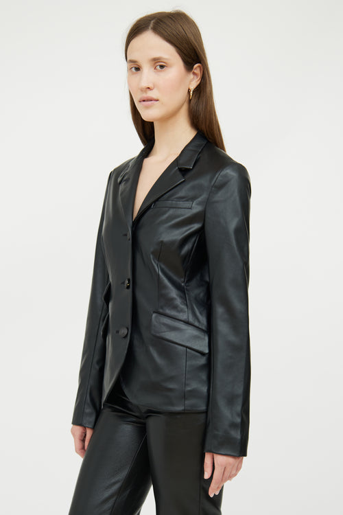 Black Faux Leather Blazer Rag 
Bone