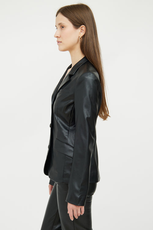 Black Faux Leather Blazer Rag 
Bone