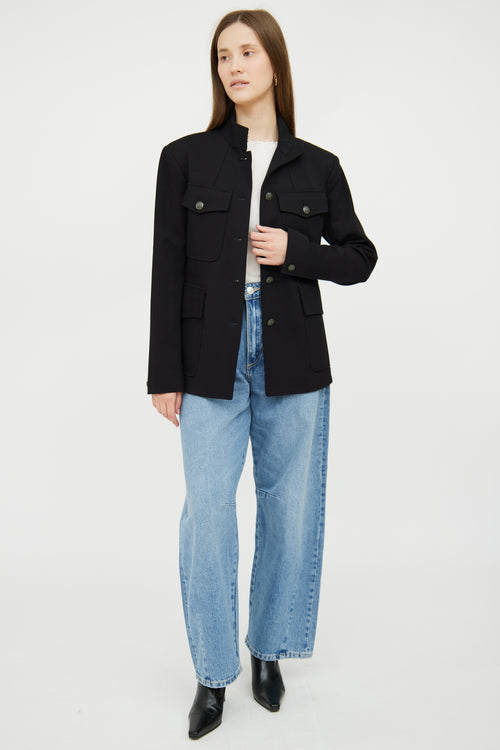 Black Stand Collar Military Jacket Rag 
Bone