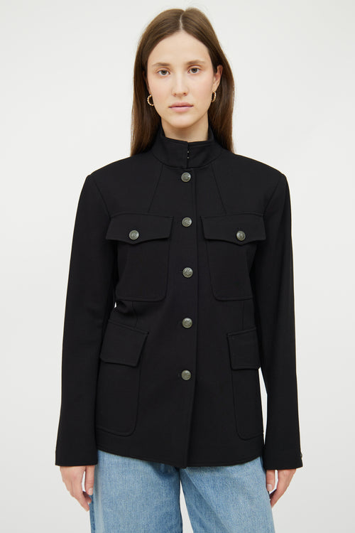 Black Stand Collar Military Jacket Rag 
Bone