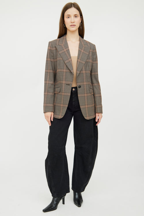 Brown Plaid Wool Blend Blazer Rag 
Bone