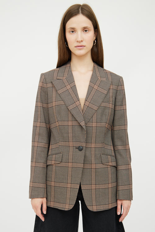 Brown Plaid Wool Blend Blazer Rag 
Bone