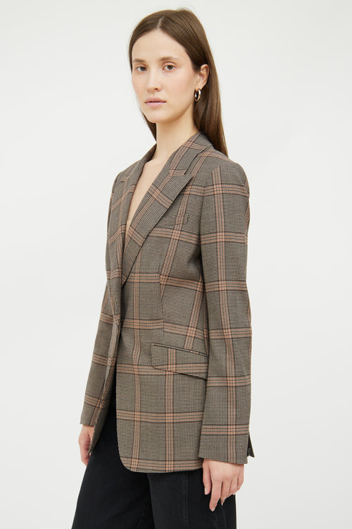 Brown Plaid Wool Blend Blazer Rag 
Bone