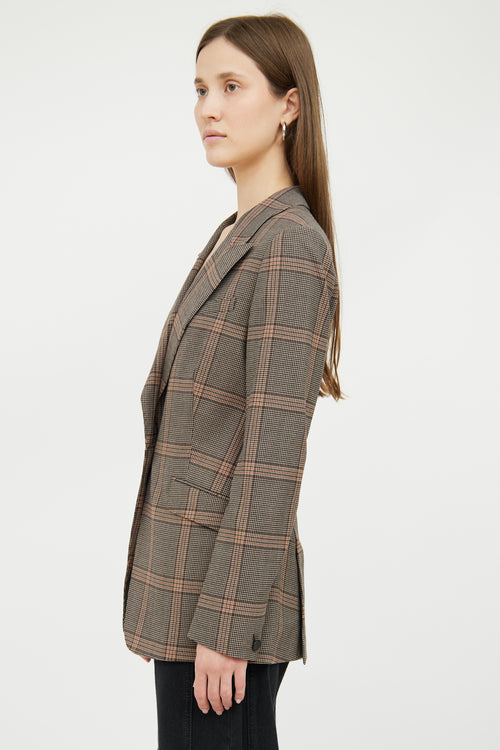 Brown Plaid Wool Blend Blazer Rag 
Bone