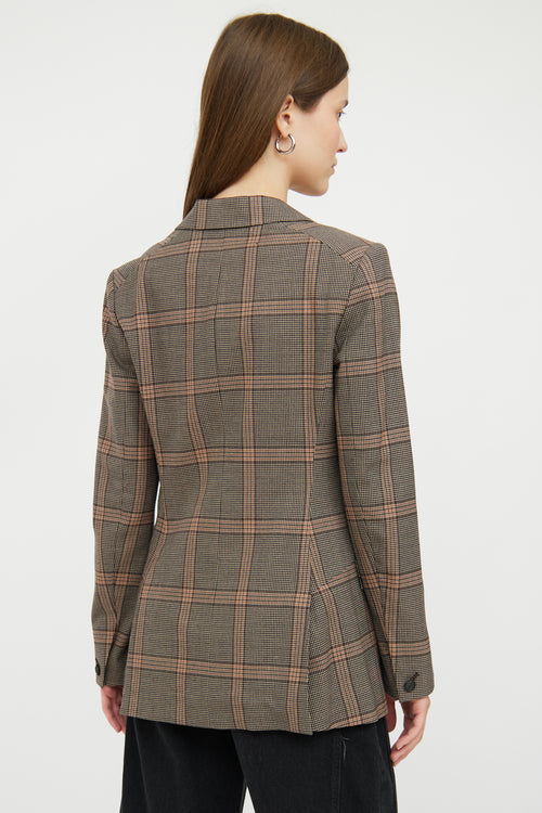 Brown Plaid Wool Blend Blazer Rag 
Bone