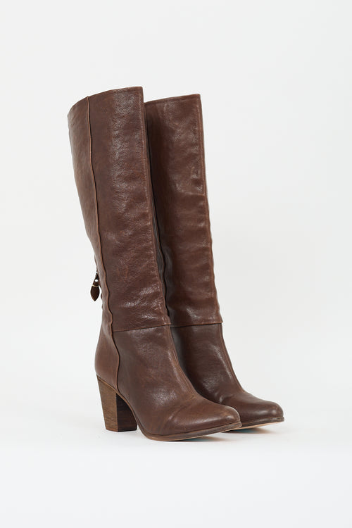 Rag 
Bone Brown Leather Knee High Boot