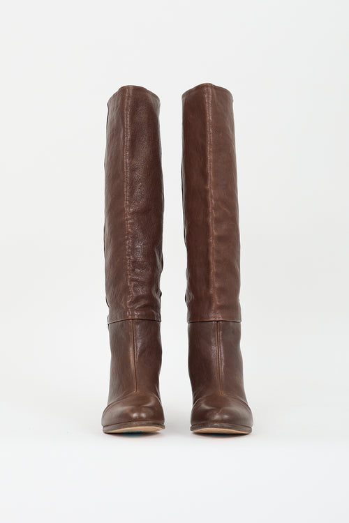 Rag 
Bone Brown Leather Knee High Boot