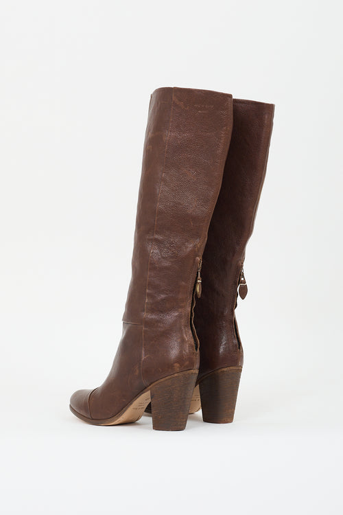 Rag 
Bone Brown Leather Knee High Boot