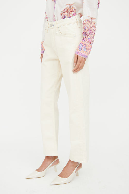 Rag 
Bone Cream Maya Straight Leg Jean