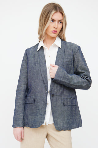 Rag 
Bone Blue Single Button  Blazer