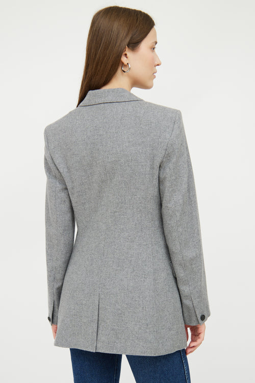 Grey Wool Blend Double Breasted Blazer Rag 
Bone