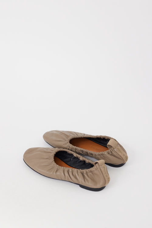 Rag 
Bone Taupe Leather Elly Ballet Flat