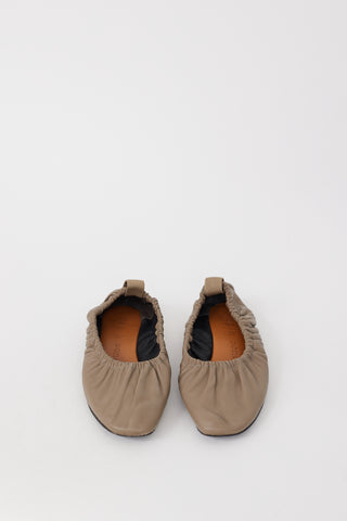 Rag 
Bone Taupe Leather Elly Ballet Flat