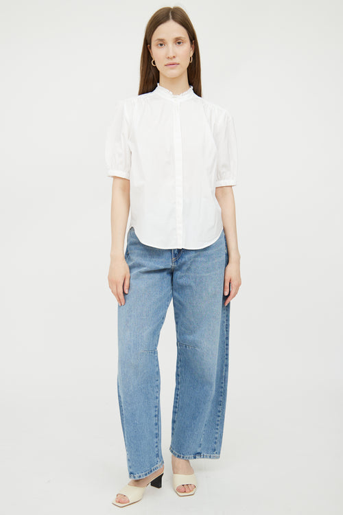 White Ruffled Cotton Blouse Rag 
Bone