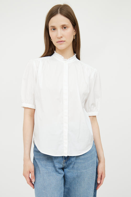 White Ruffled Cotton Blouse Rag 
Bone