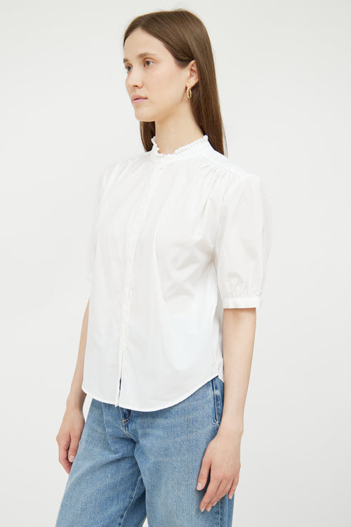 White Ruffled Cotton Blouse Rag 
Bone