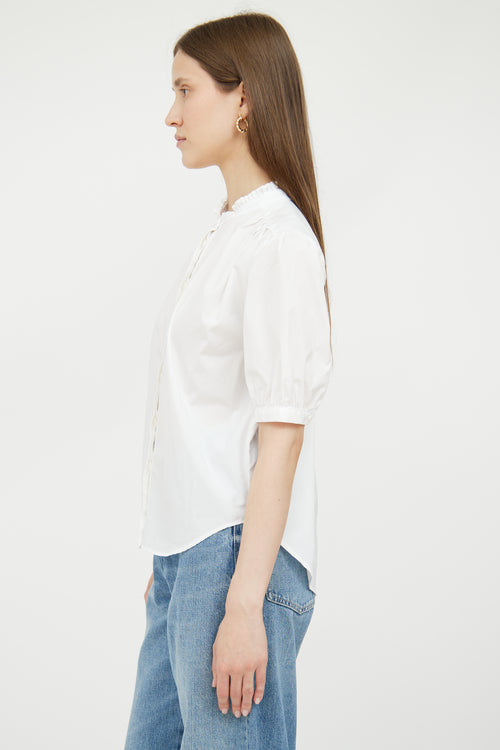 White Ruffled Cotton Blouse Rag 
Bone