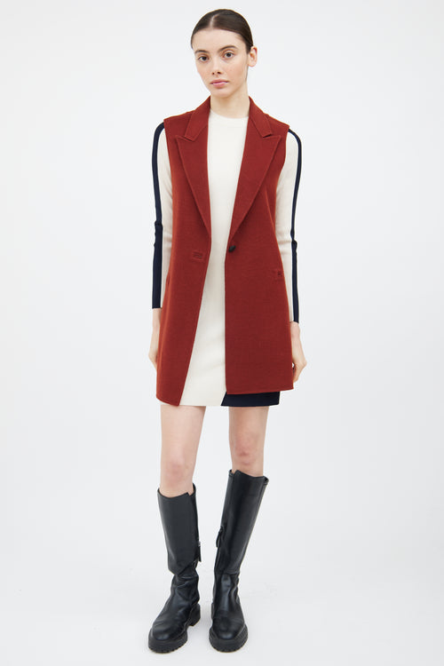 Rag 
Bone Red Wool Layered Convertible Coat