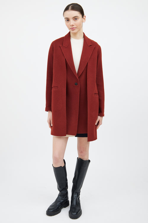 Rag 
Bone Red Wool Layered Convertible Coat