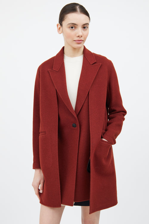 Rag 
Bone Red Wool Layered Convertible Coat