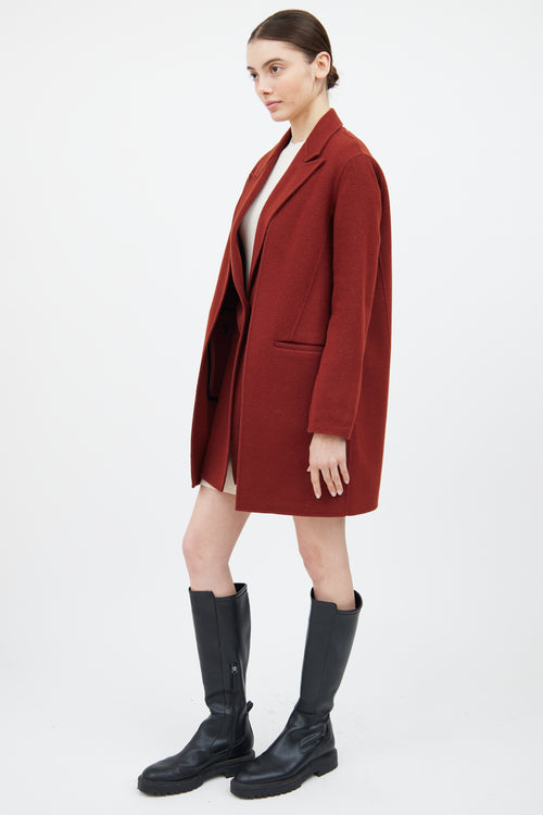 Rag 
Bone Red Wool Layered Convertible Coat