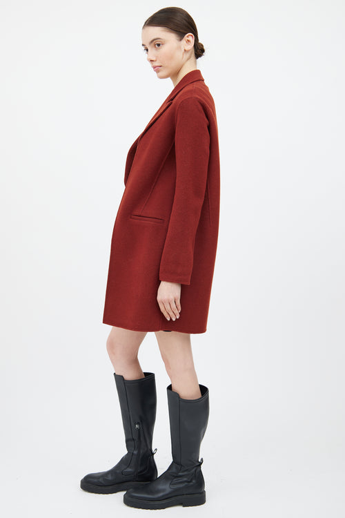 Rag 
Bone Red Wool Layered Convertible Coat