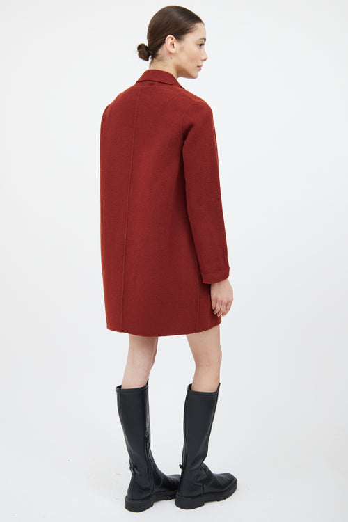 Rag 
Bone Red Wool Layered Convertible Coat