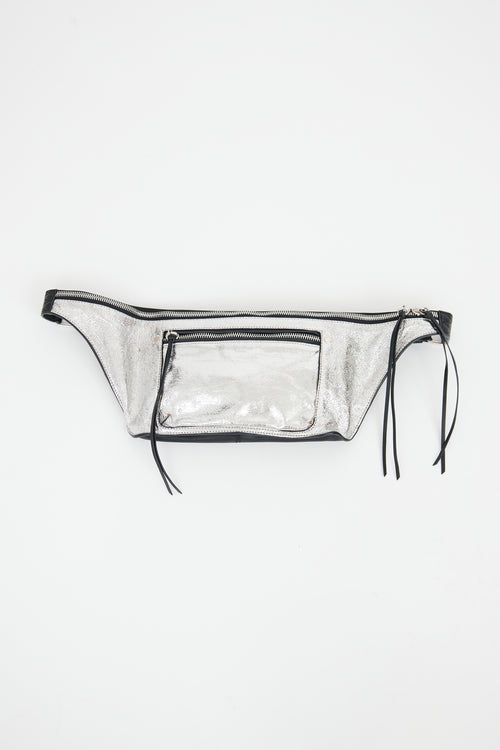 Rag 
Bone Silver 
Black Elliott Fanny Pack Bag