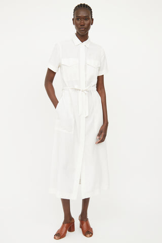 Rag 
Bone Cream Button Short Sleeve Dress