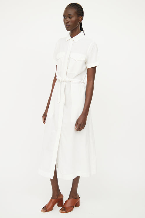 Rag 
Bone Cream Button Short Sleeve Dress