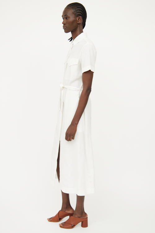 Rag 
Bone Cream Button Short Sleeve Dress