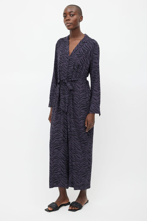 Rails Dark Grey Callan Print Belted Jumpsuit