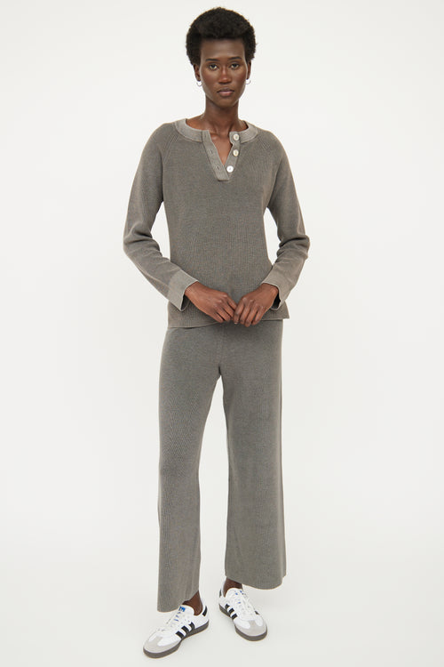 Rails Grey Knit Henley Co-Ord Set