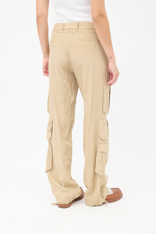 Ralph Lauren Beige Silk 
Cotton Cargo Trouser