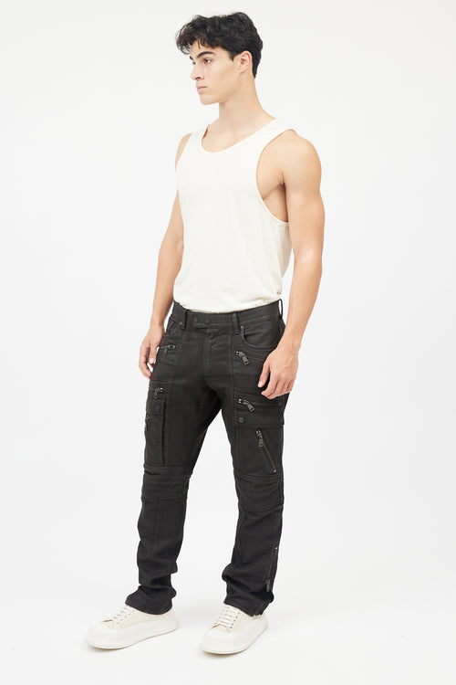 Ralph Lauren Brown Cotton Multiple Zip  Jeans