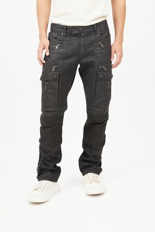 Ralph Lauren Brown Cotton Multiple Zip  Jeans