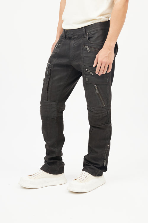 Ralph Lauren Brown Cotton Multiple Zip  Jeans