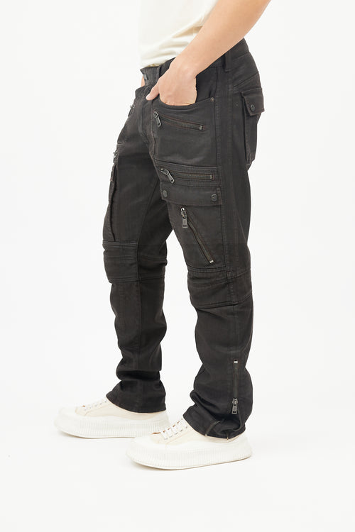 Ralph Lauren Brown Cotton Multiple Zip  Jeans