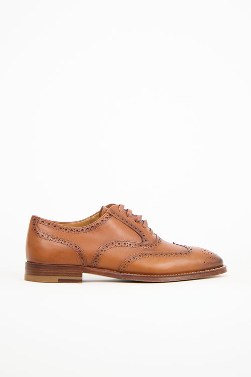 Ralph Lauren Brown Leather Asher Wingtip Oxford