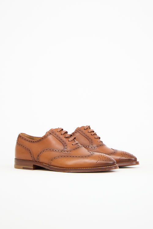 Ralph Lauren Brown Leather Asher Wingtip Oxford