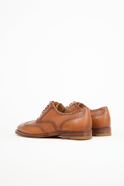 Ralph Lauren Brown Leather Asher Wingtip Oxford