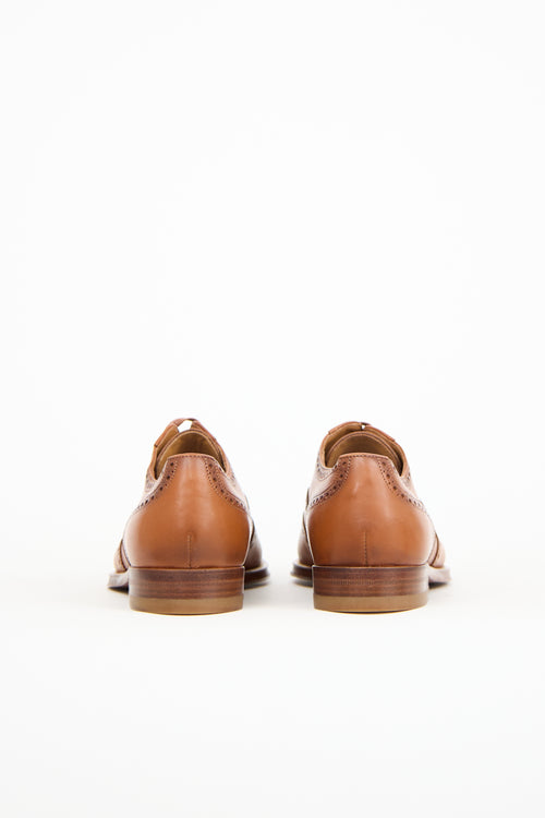 Ralph Lauren Brown Leather Asher Wingtip Oxford