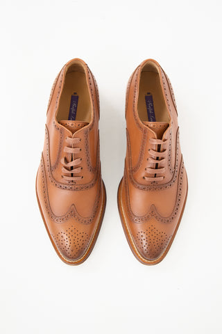 Ralph Lauren Brown Leather Asher Wingtip Oxford