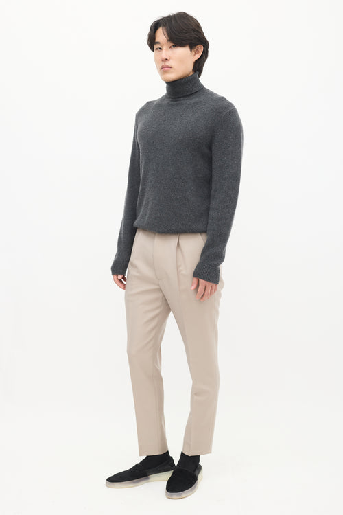 Dark Grey Cashmere Turtleneck Sweater