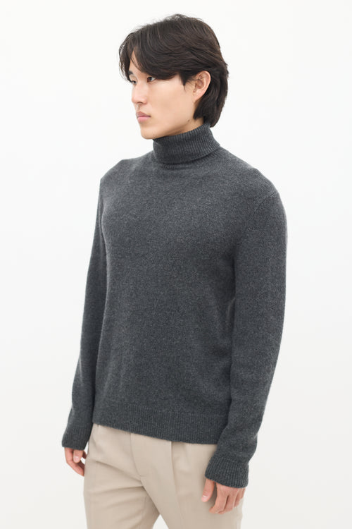 Dark Grey Cashmere Turtleneck Sweater