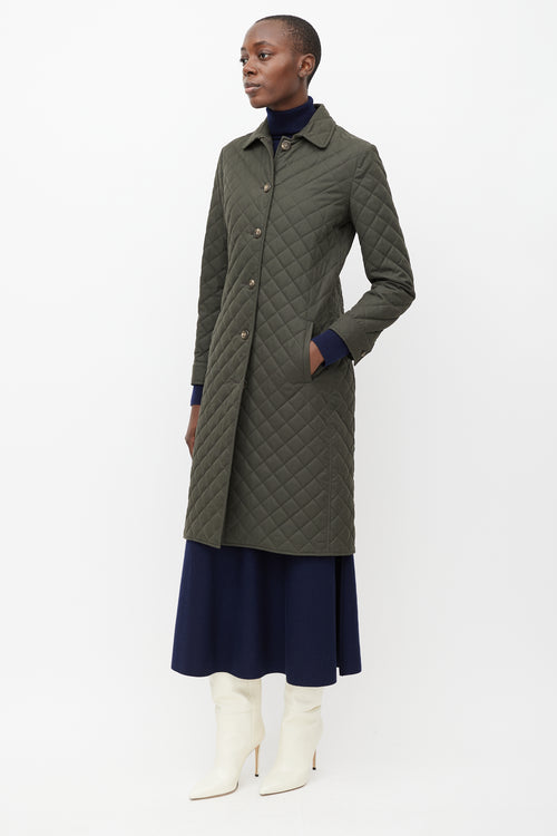 Ralph Lauren Green Quilted Panelled Jacket