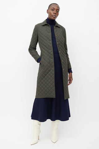 Ralph Lauren Green Quilted Panelled Jacket