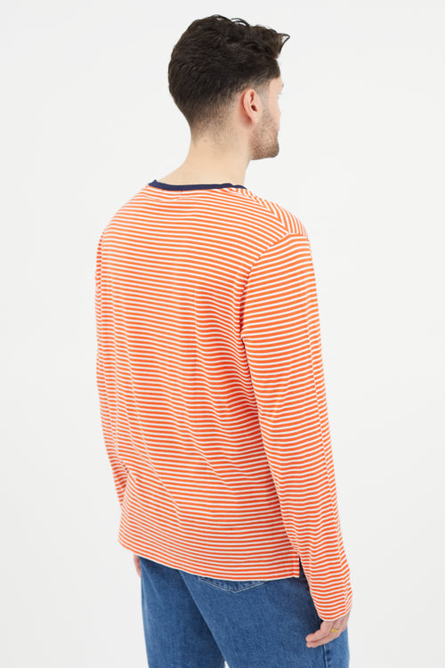 Ralph Lauren Orange 
White Striped T-Shirt